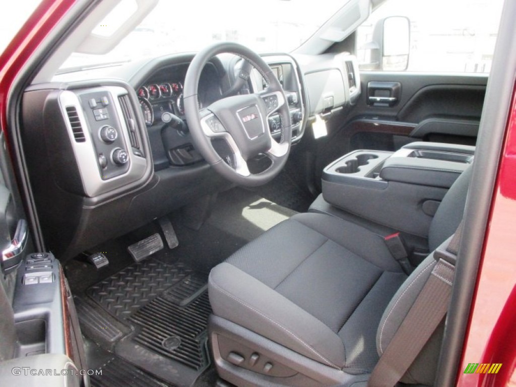 Jet Black Interior 2015 GMC Sierra 2500HD SLE Regular Cab 4x4 Photo #91489335