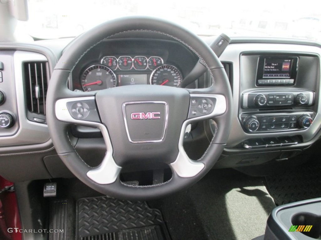 2015 GMC Sierra 2500HD SLE Regular Cab 4x4 Jet Black Steering Wheel Photo #91489600