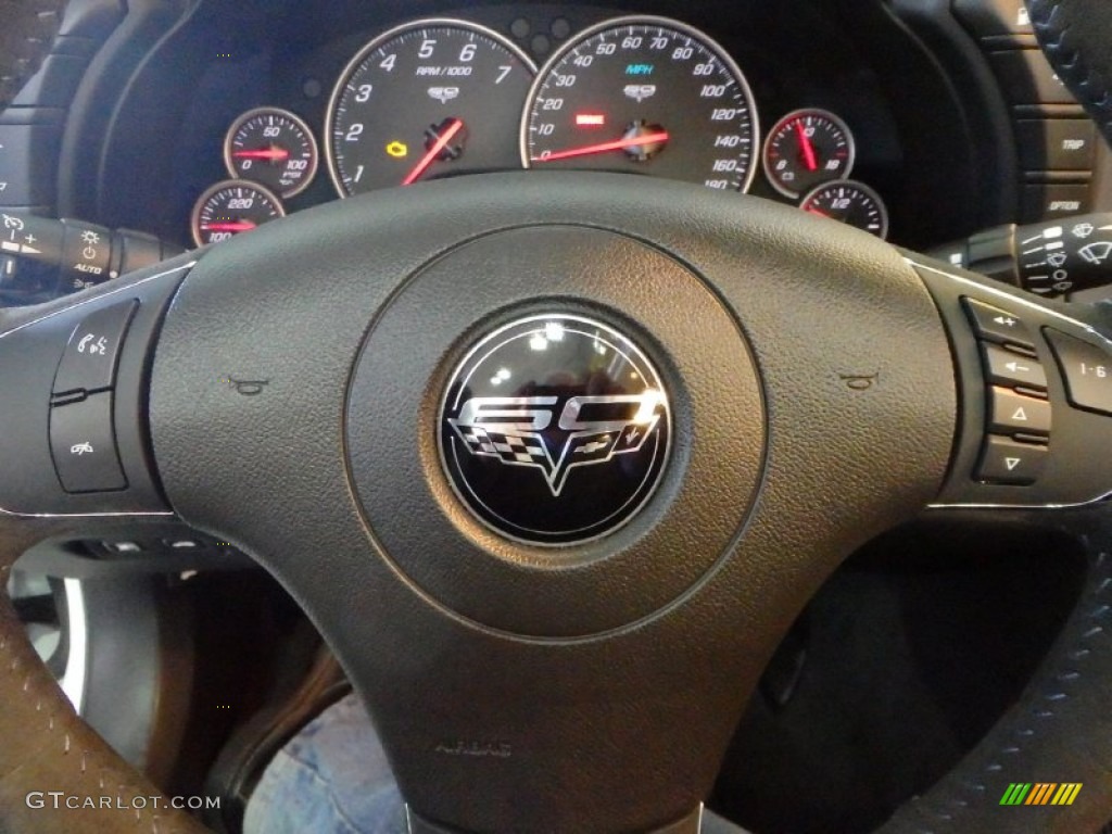 2013 Chevrolet Corvette 427 Convertible Collector Edition Diamond Blue/60th Anniversary Design Package Steering Wheel Photo #91498781