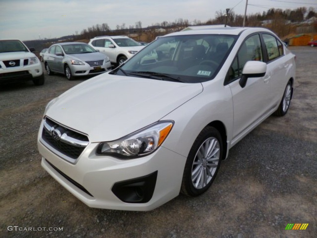 Satin White Pearl 2014 Subaru Impreza 2.0i Premium 4 Door Exterior Photo #91510720