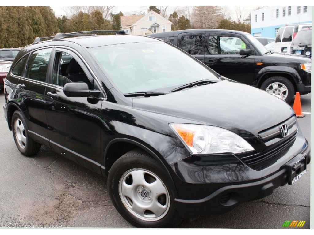 2009 CR-V LX 4WD - Crystal Black Pearl / Gray photo #3