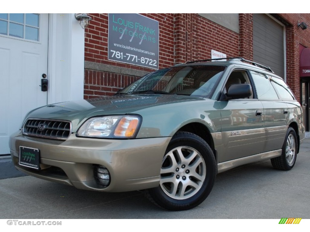2004 Outback Wagon - Seamist Green Pearl / Beige photo #4