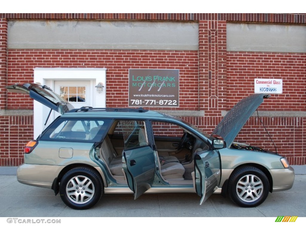 2004 Outback Wagon - Seamist Green Pearl / Beige photo #36