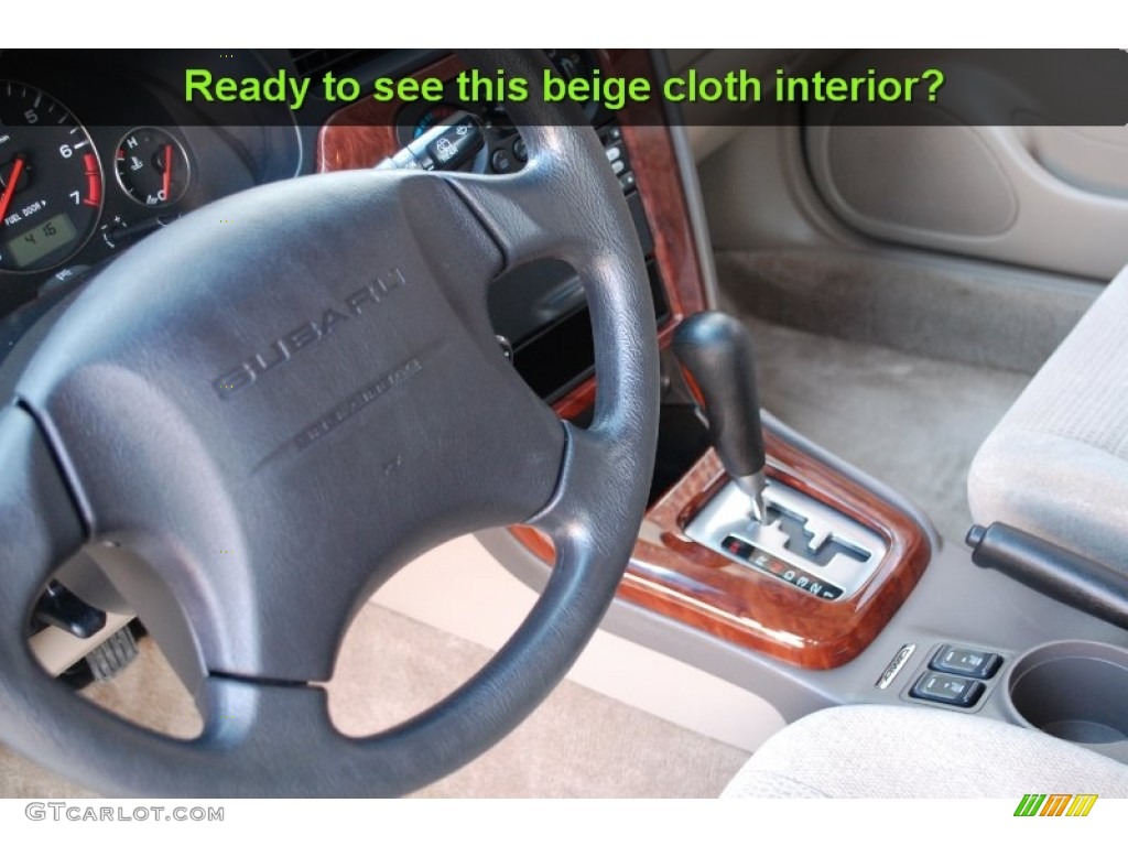 2004 Outback Wagon - Seamist Green Pearl / Beige photo #37