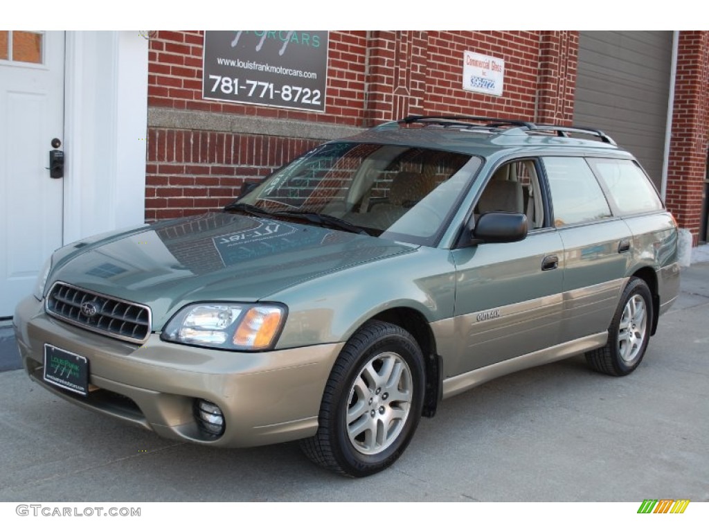2004 Outback Wagon - Seamist Green Pearl / Beige photo #90