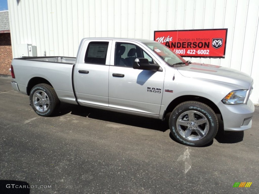 2014 1500 Express Quad Cab 4x4 - Bright Silver Metallic / Black/Diesel Gray photo #2