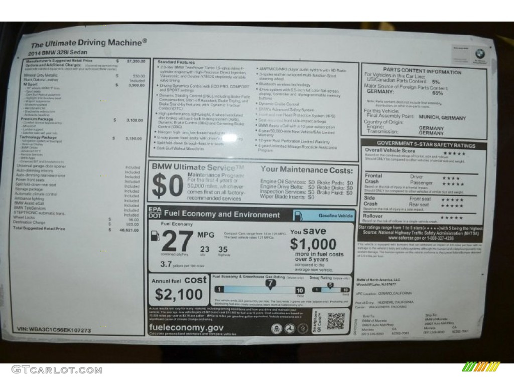 2014 3 Series 328i Sedan - Mineral Grey Metallic / Black photo #5