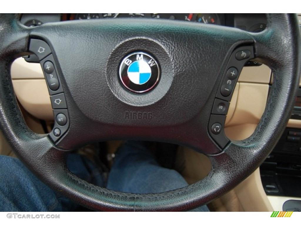 2003 BMW 5 Series 525i Sedan Sand Beige Steering Wheel Photo #91524365