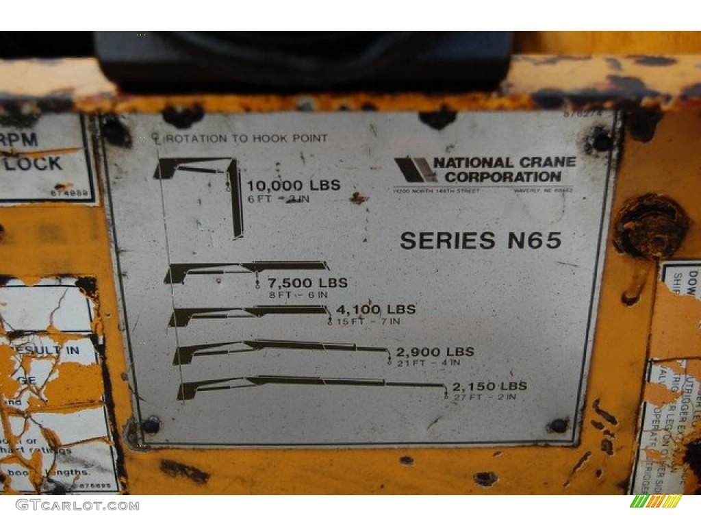 1993 GMC C Series Topkick Utility Crane Info Tag Photos