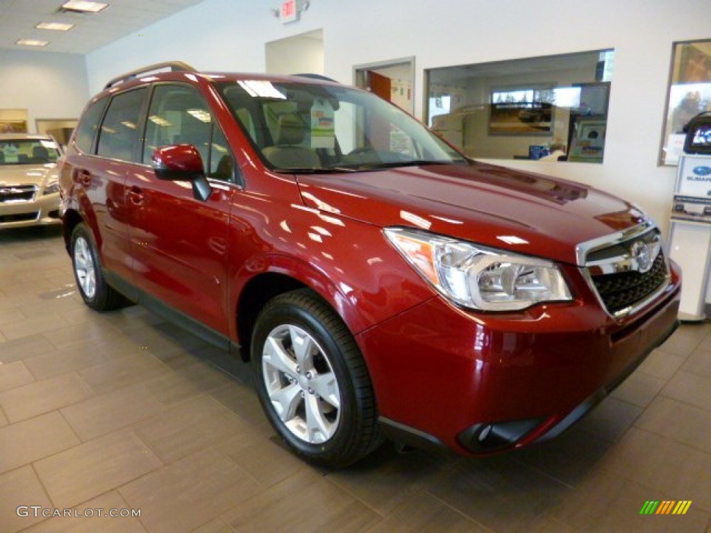 2014 Forester 2.5i Touring - Venetian Red Pearl / Platinum photo #1