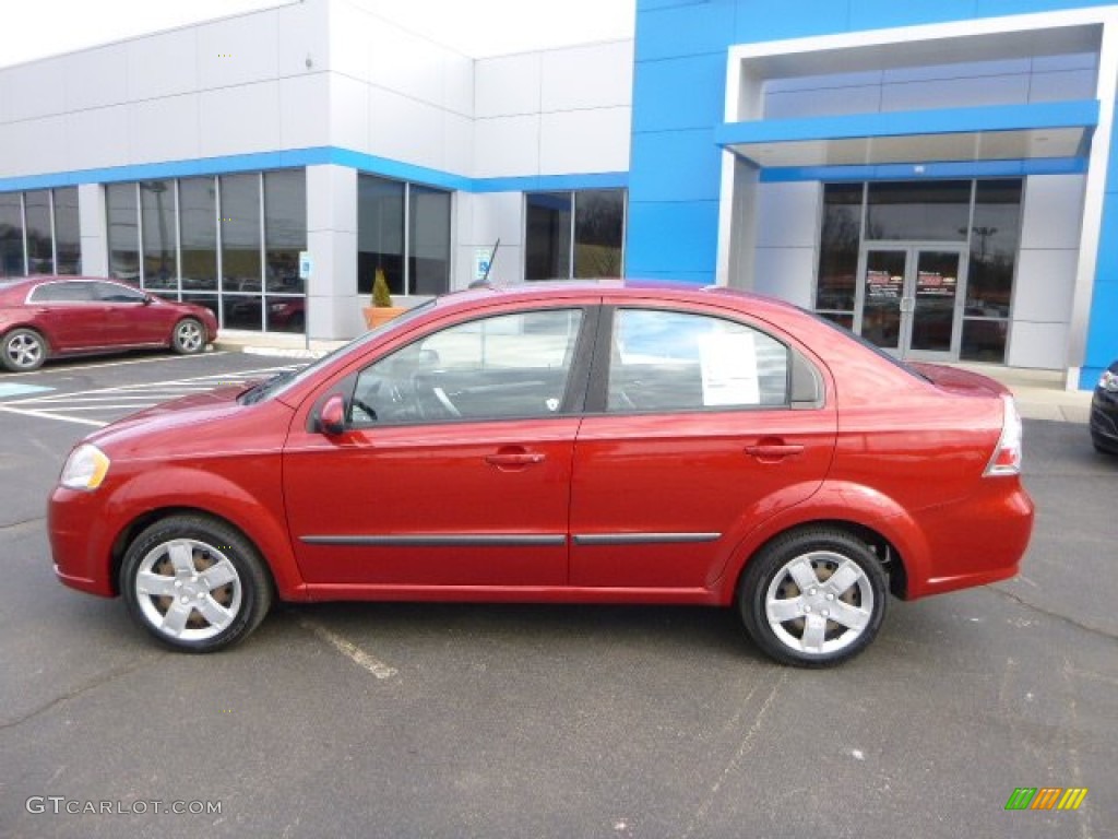 2010 Aveo LT Sedan - Sport Red / Charcoal photo #2