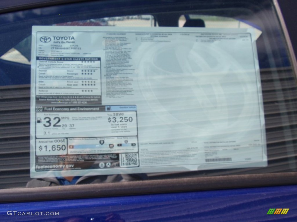 2014 Corolla S - Blue Crush Metallic / Black photo #34