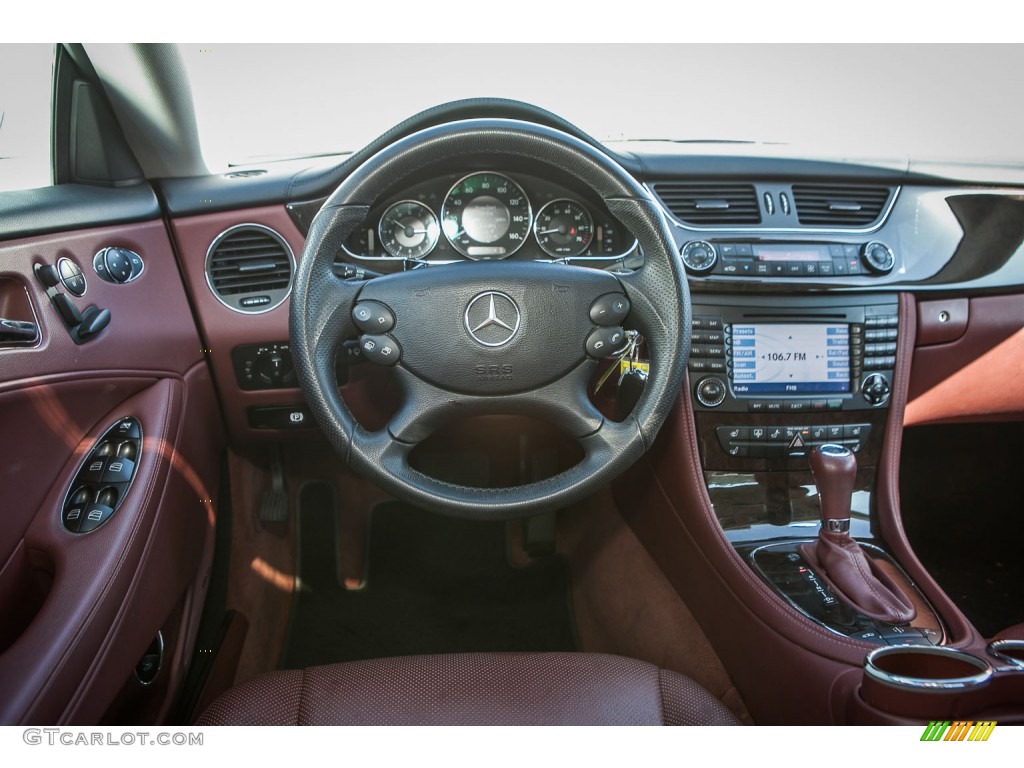 2008 Mercedes-Benz CLS 550 Sunset Red Dashboard Photo #91538096