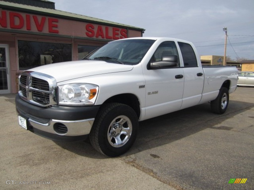 2008 Ram 1500 ST Quad Cab 4x4 - Bright White / Medium Slate Gray photo #1