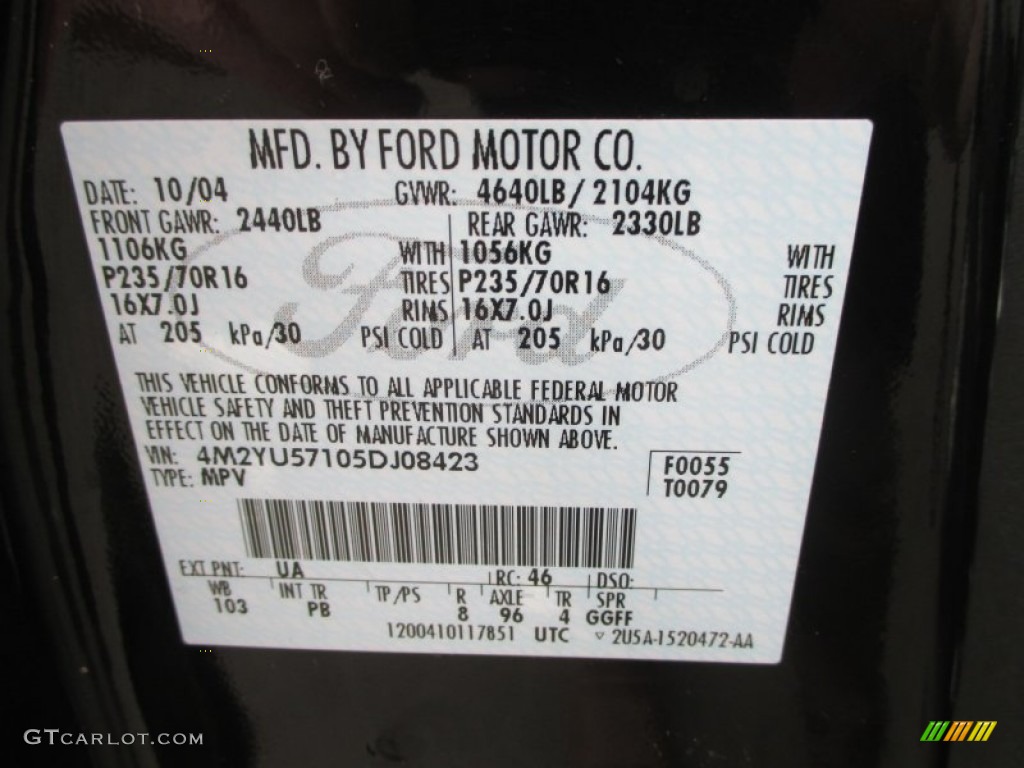 2005 Mariner V6 Premier 4WD - Black / Black photo #6