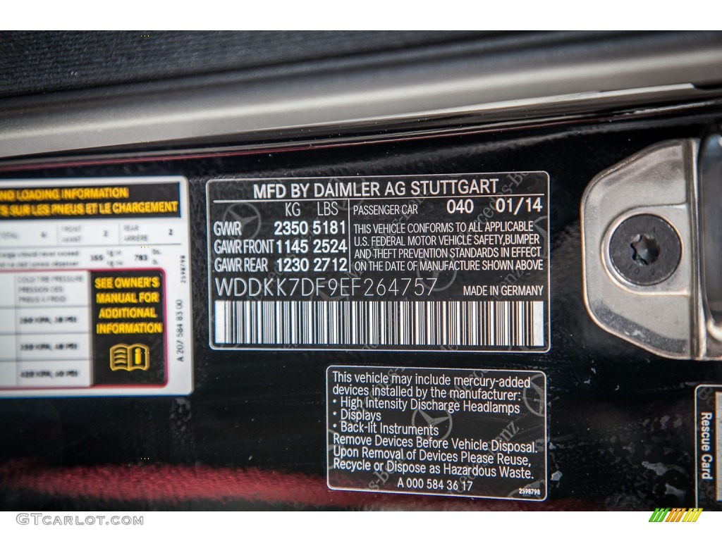 2014 E 550 Cabriolet - Black / Black photo #7