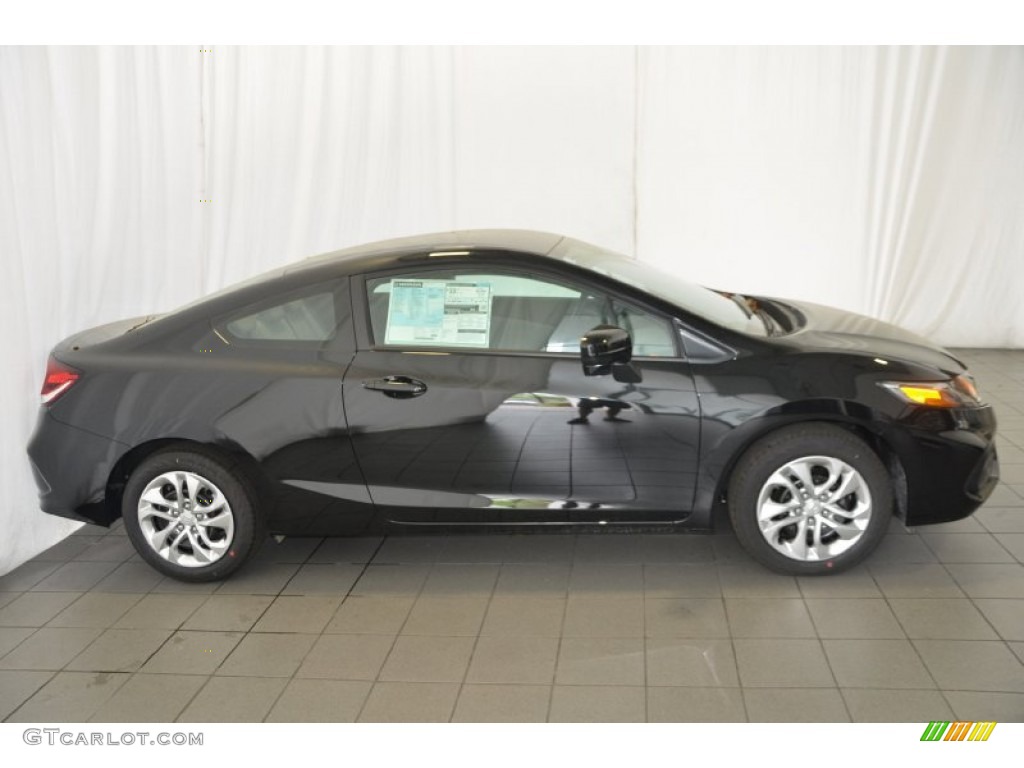 2014 Civic LX Coupe - Crystal Black Pearl / Gray photo #5