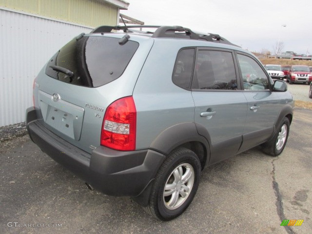 2007 Tucson SE 4WD - Alpine Frost Blue Metallic / Gray photo #10
