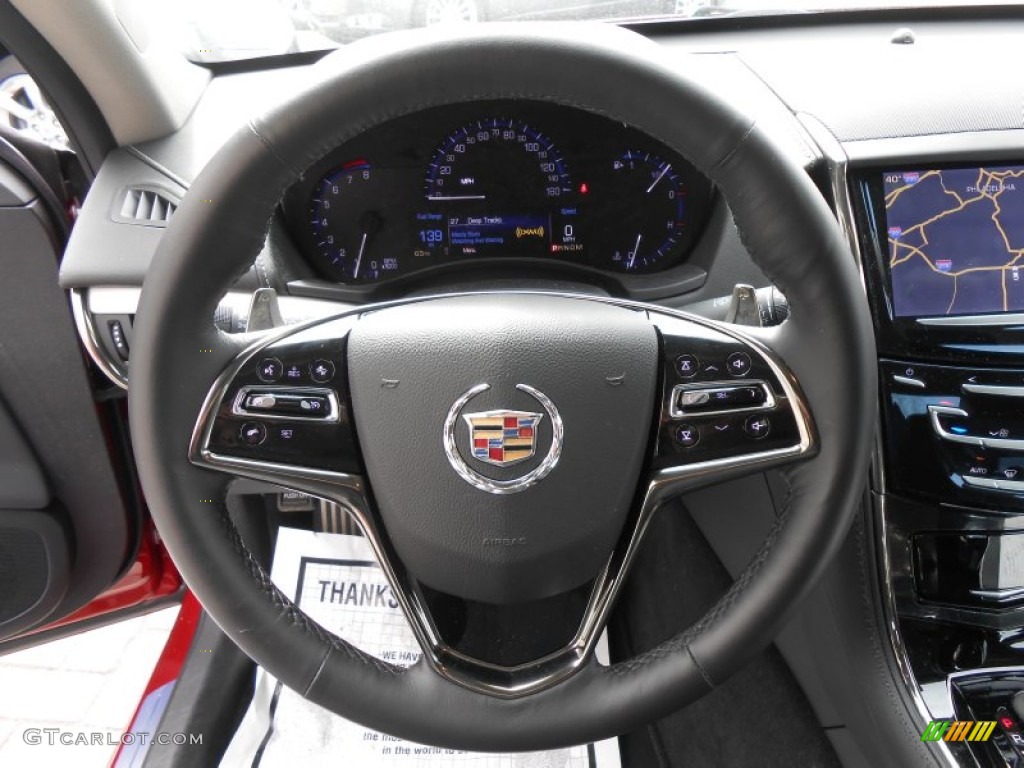 2014 Cadillac ATS 2.0L Turbo AWD Jet Black/Jet Black Steering Wheel Photo #91563428