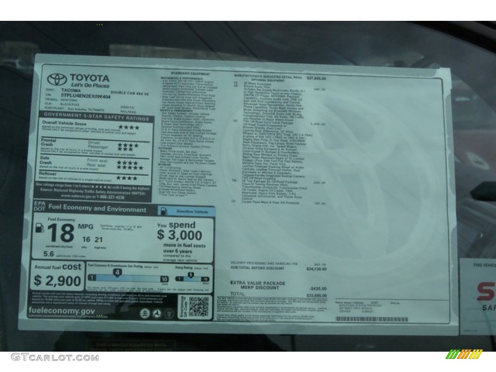 2014 Tacoma V6 TRD Double Cab 4x4 - Black / Graphite photo #10