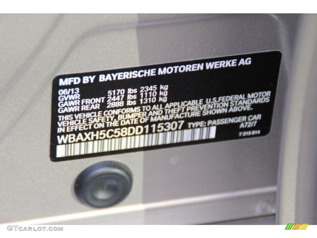 2013 5 Series Color Code A72 for Cashmere Silver Metallic Photo #91573712