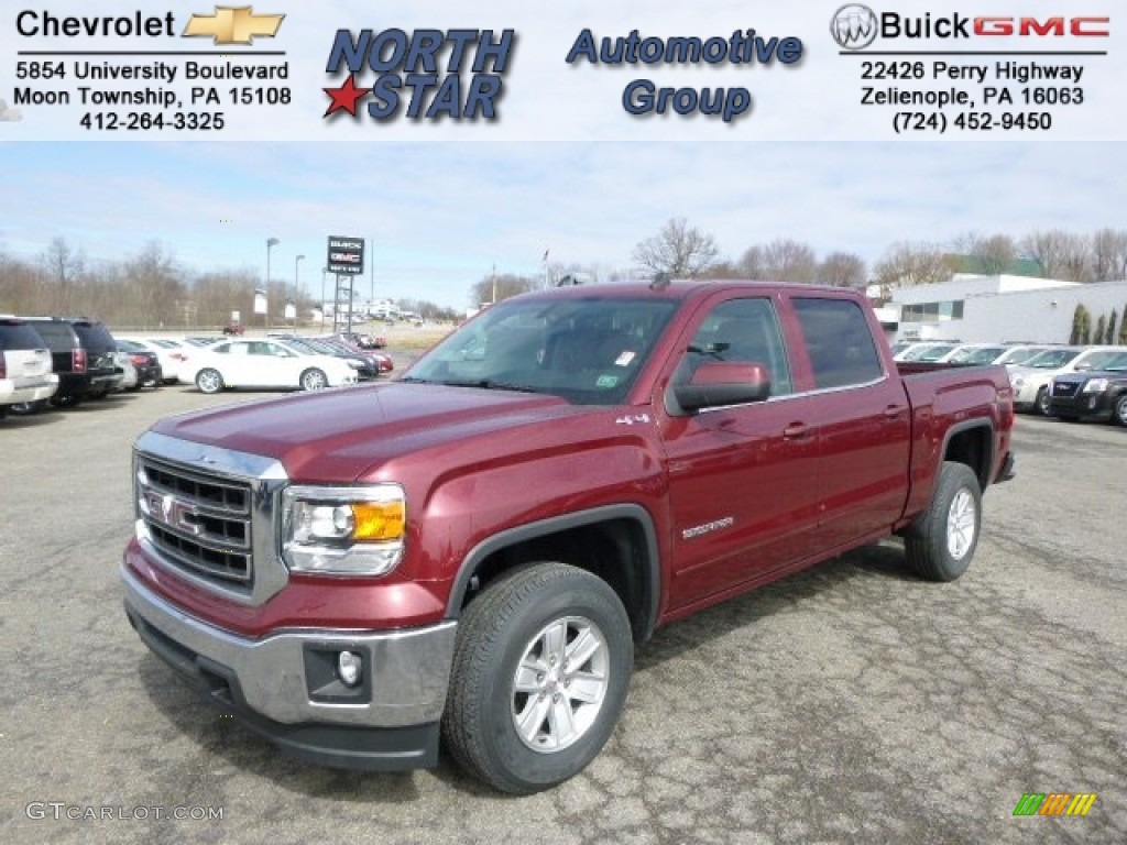 2014 Sierra 1500 SLE Crew Cab 4x4 - Sonoma Red Metallic / Jet Black photo #1