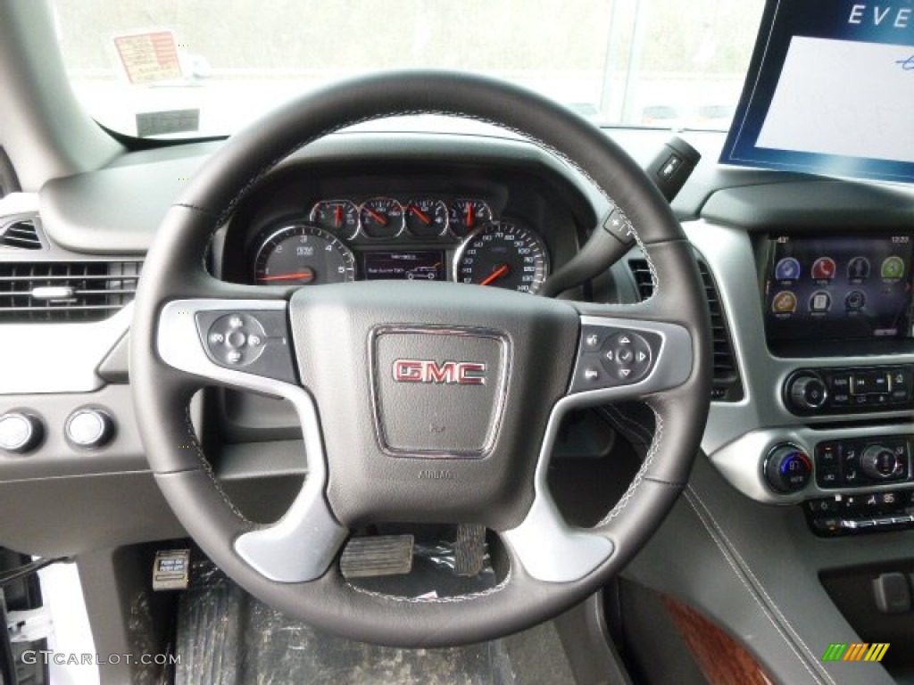 2015 GMC Yukon SLE 4WD Jet Black Steering Wheel Photo #91577678