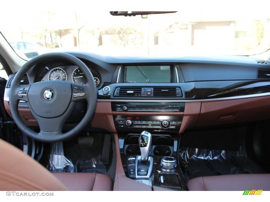 2014 BMW 5 Series 528i xDrive Sedan Cinnamon Brown Dashboard Photo #91579001