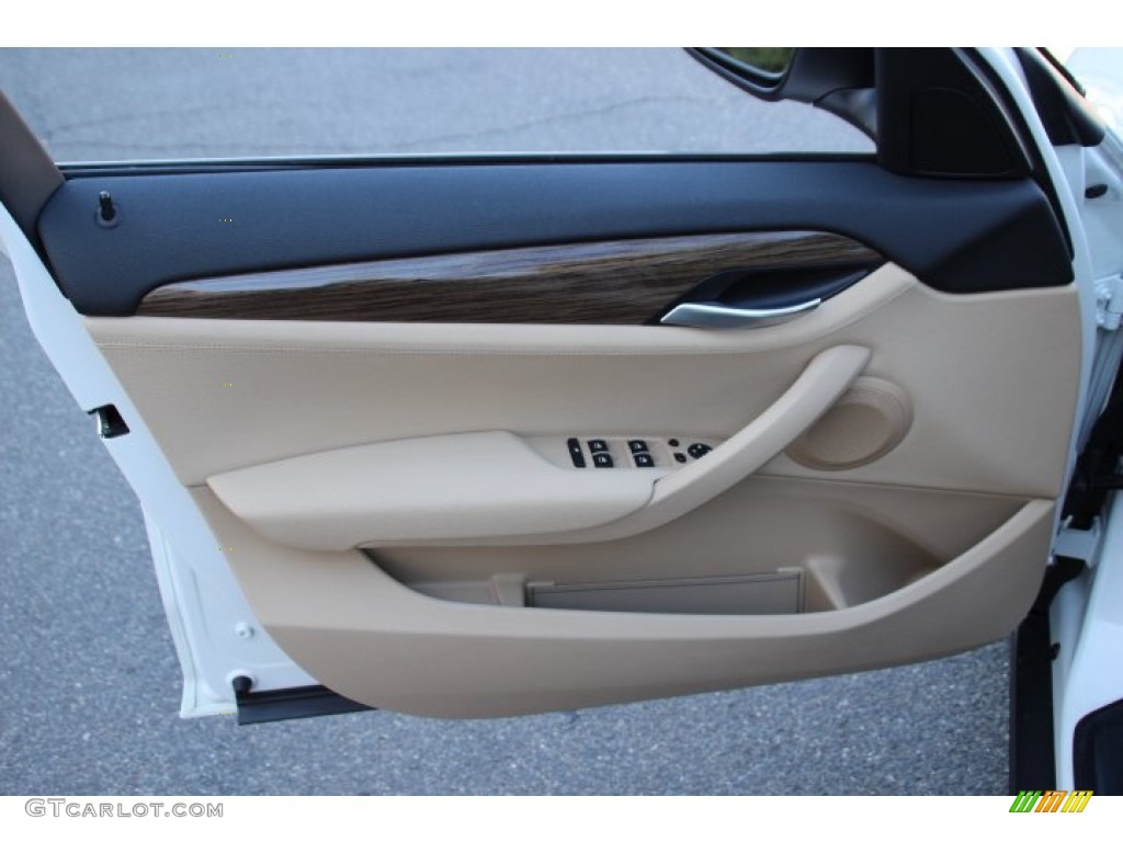 2014 BMW X1 xDrive35i Sand Beige Door Panel Photo #91579470