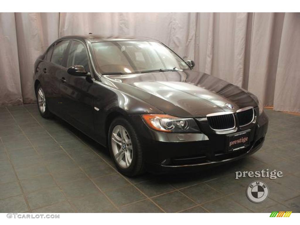 2008 3 Series 328xi Sedan - Jet Black / Black photo #7