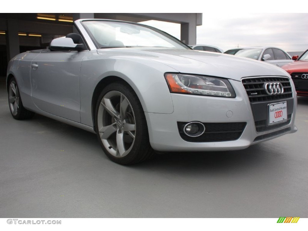 2012 A5 2.0T quattro Cabriolet - Ice Silver Metallic / Black photo #1