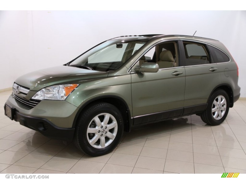 2009 CR-V EX-L 4WD - Green Tea Metallic / Ivory photo #3
