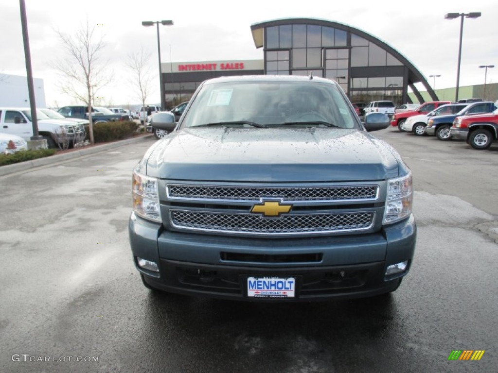 2013 Silverado 1500 LTZ Crew Cab - Blue Granite Metallic / Light Titanium/Dark Titanium photo #8