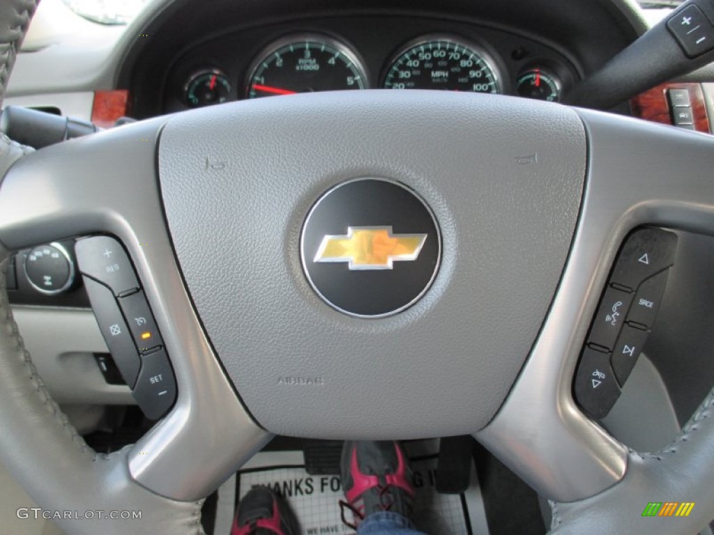 2013 Chevrolet Silverado 1500 LTZ Crew Cab Light Titanium/Dark Titanium Steering Wheel Photo #91589762