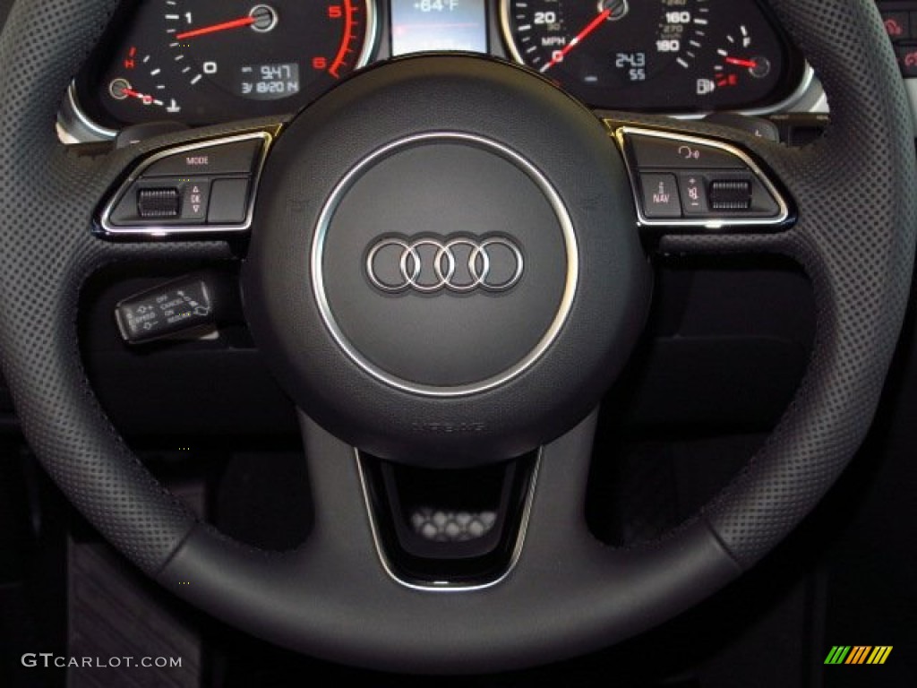 2014 Audi Q7 3.0 TDI quattro Black Steering Wheel Photo #91591064