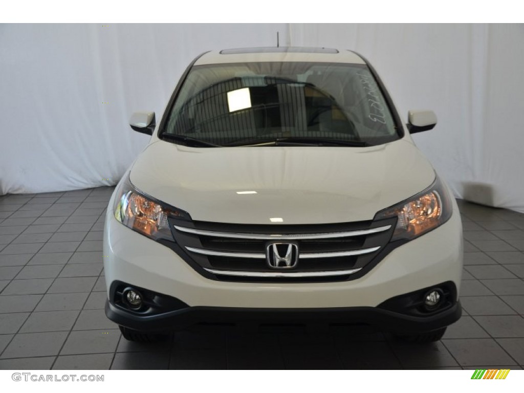 2014 CR-V EX AWD - White Diamond Pearl / Beige photo #2