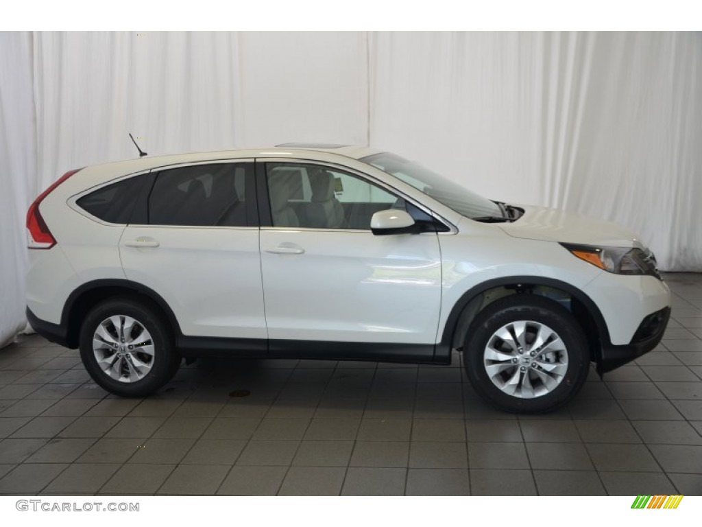 2014 CR-V EX AWD - White Diamond Pearl / Beige photo #5