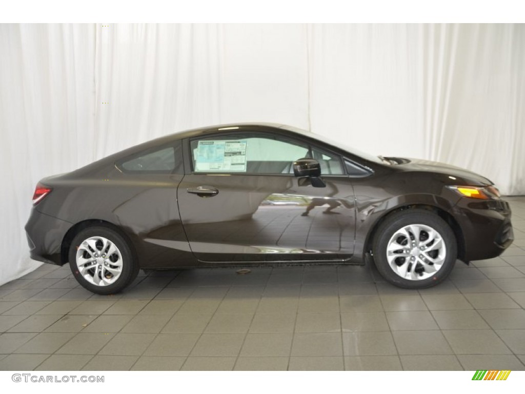 Kona Coffee Metallic 2014 Honda Civic LX Coupe Exterior Photo #91593041