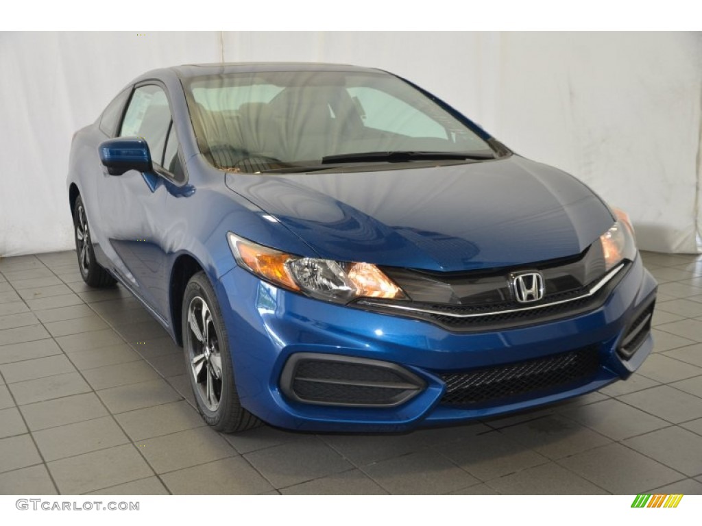 2014 Civic EX Coupe - Dyno Blue Pearl / Gray photo #1