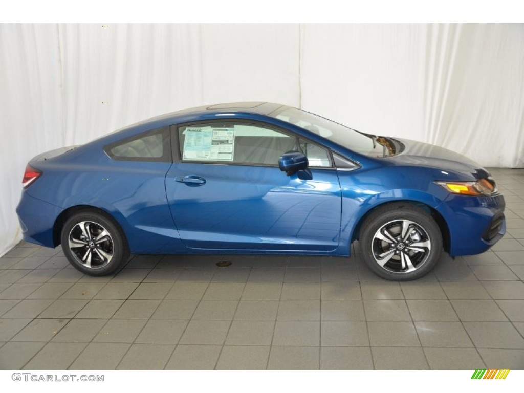 2014 Civic EX Coupe - Dyno Blue Pearl / Gray photo #5
