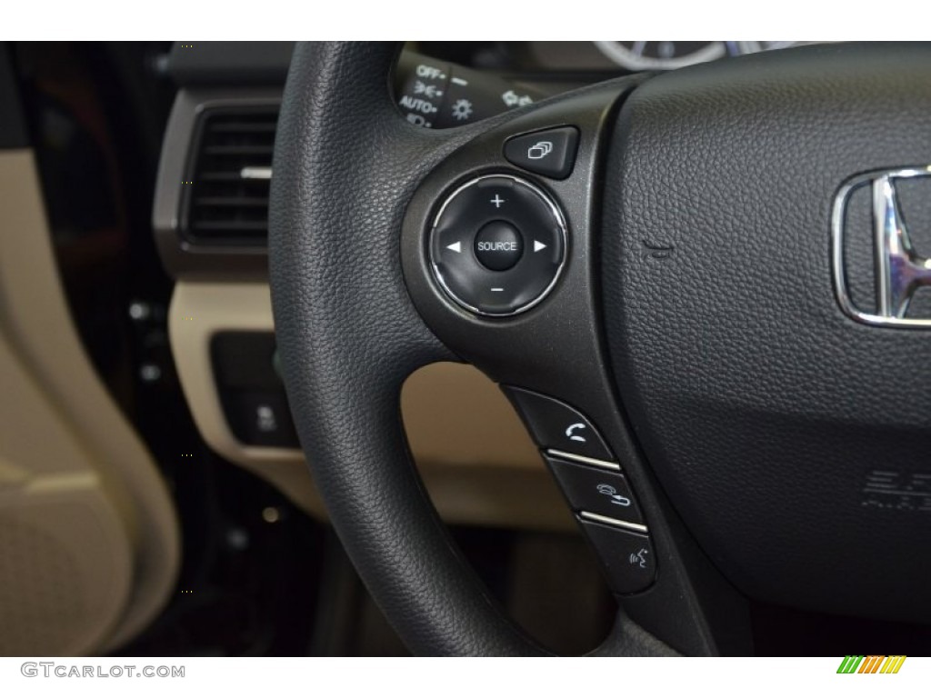 2014 Accord LX Sedan - Crystal Black Pearl / Ivory photo #22