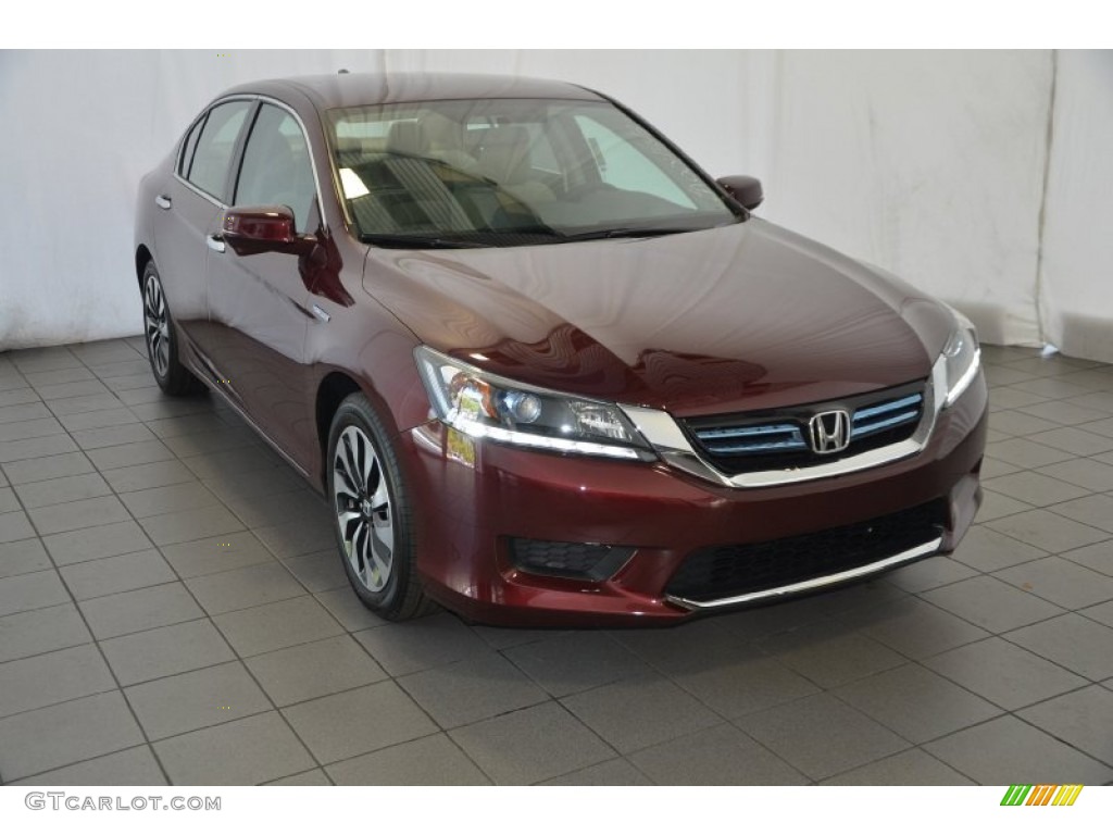 2014 Accord Hybrid Sedan - Basque Red Pearl II / Ivory photo #1