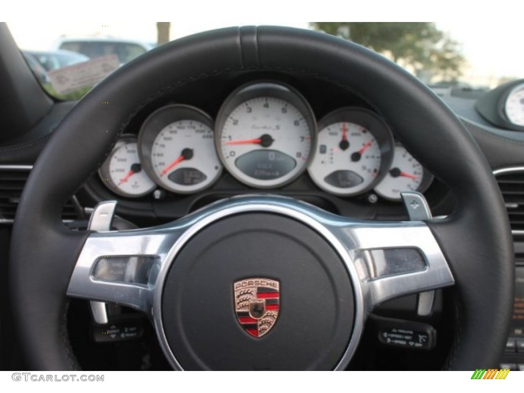 2012 Porsche 911 Turbo S Cabriolet Black Steering Wheel Photo #91597112