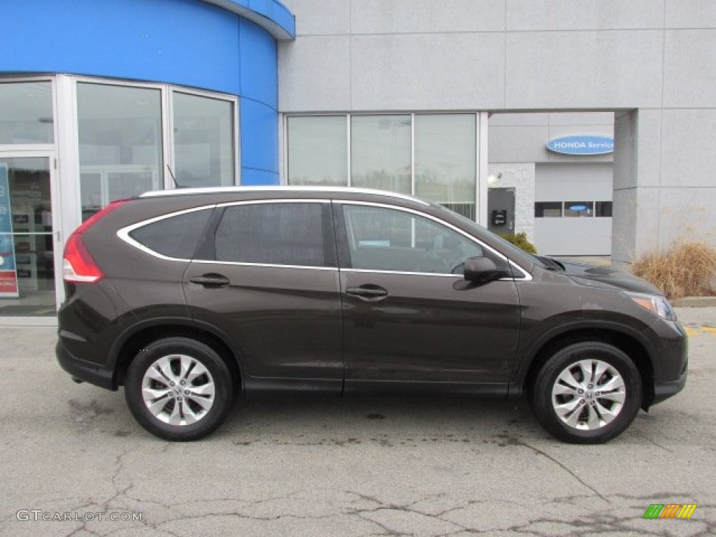 2013 CR-V EX-L AWD - Kona Coffee Metallic / Black photo #2