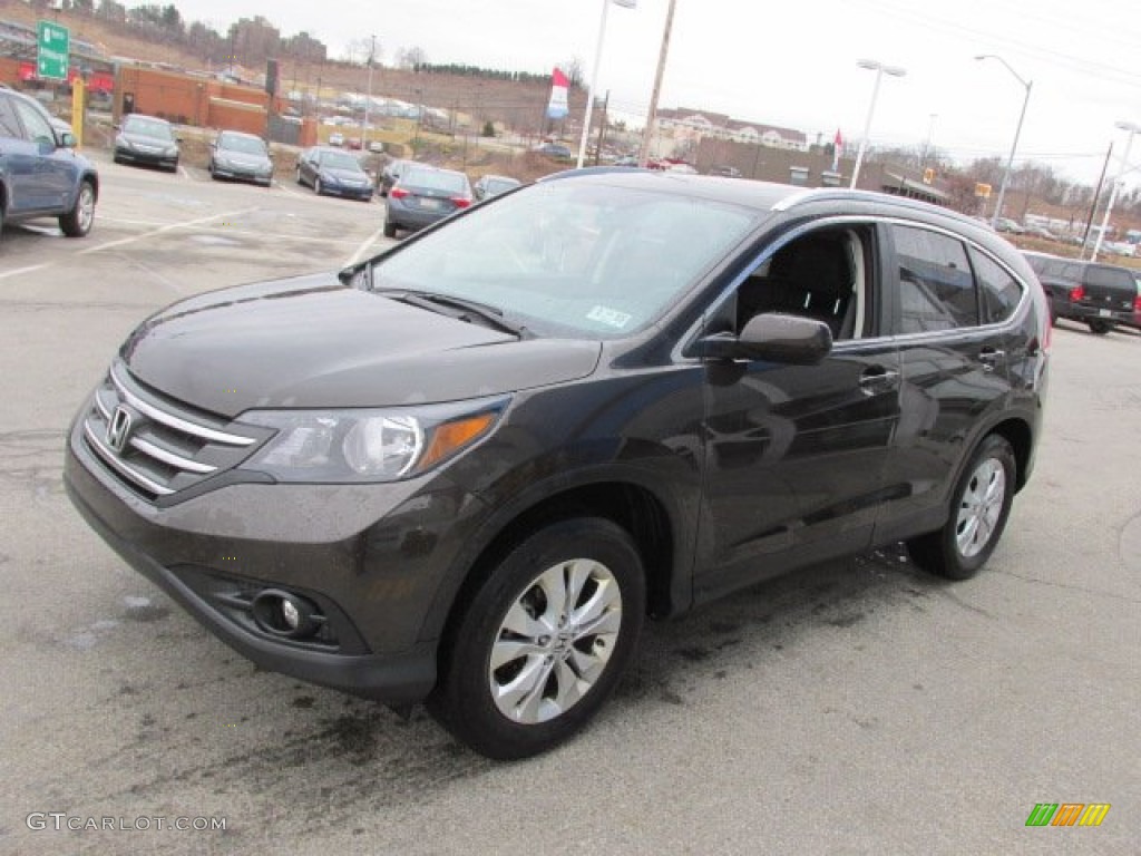 2013 CR-V EX-L AWD - Kona Coffee Metallic / Black photo #6