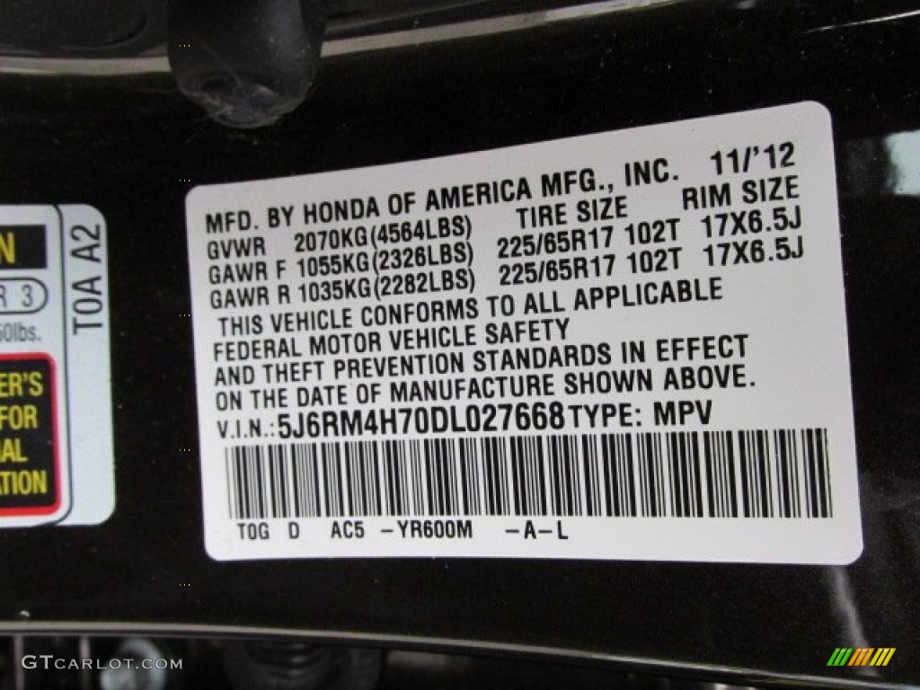 2013 CR-V EX-L AWD - Kona Coffee Metallic / Black photo #19