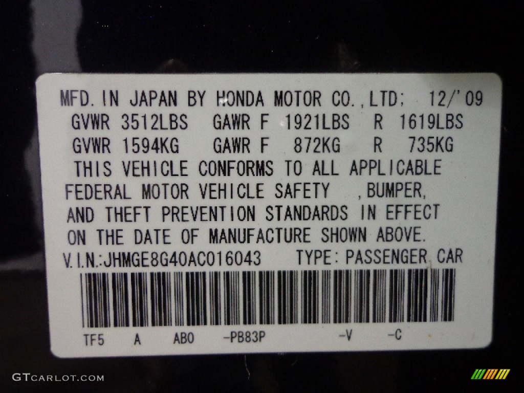 2010 Fit Sport - Blackberry Pearl / Sport Black photo #20