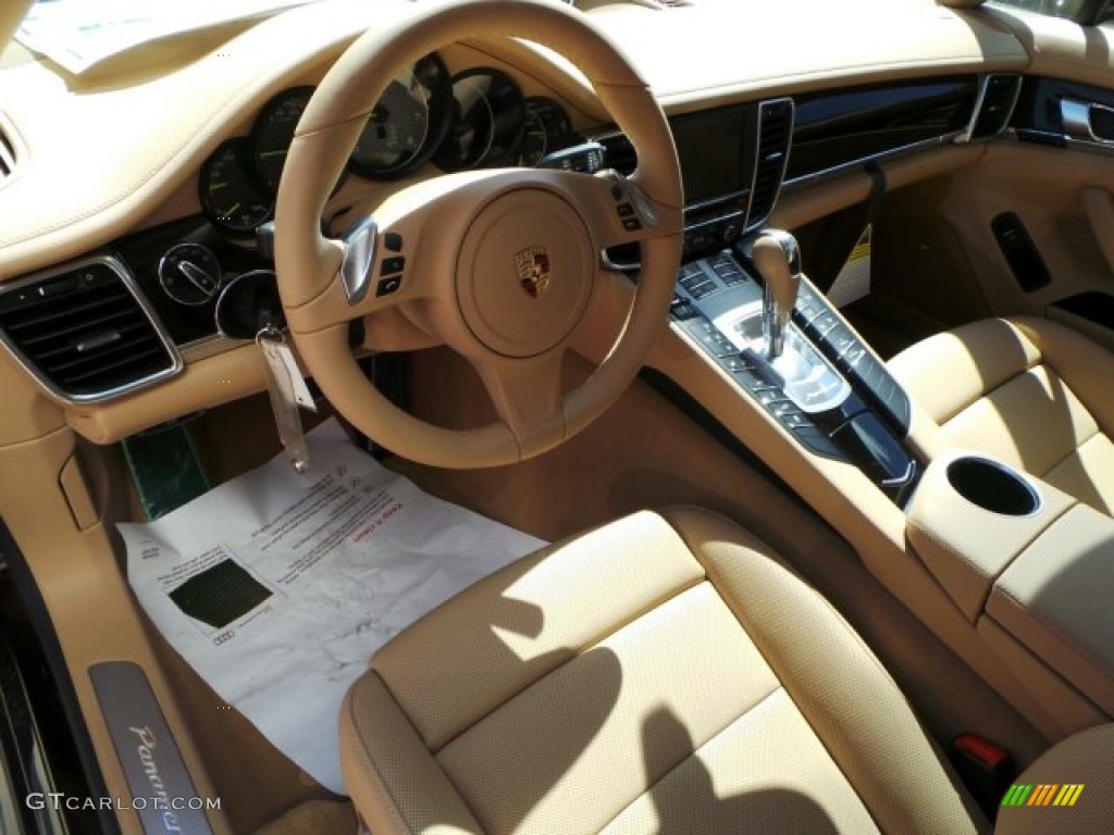 Luxor Beige Interior 2014 Porsche Panamera S E-Hybrid Photo #91615650