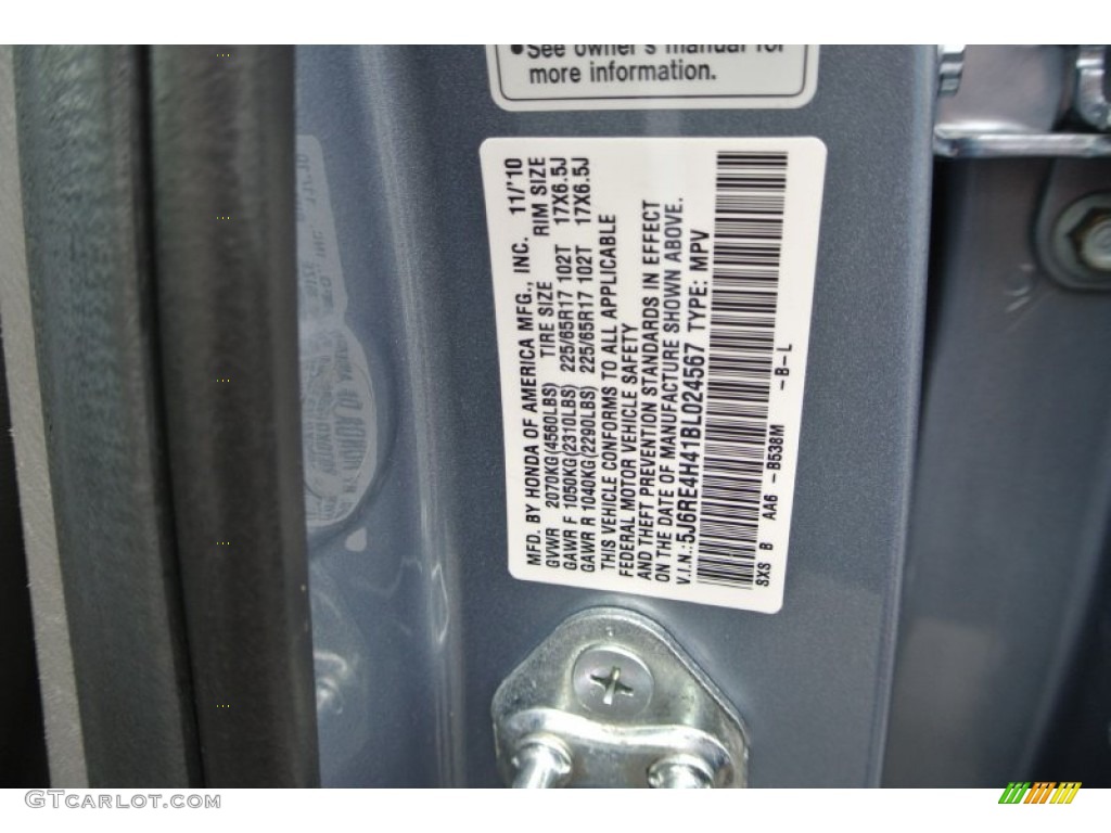 2011 CR-V SE 4WD - Glacier Blue Metallic / Gray photo #7