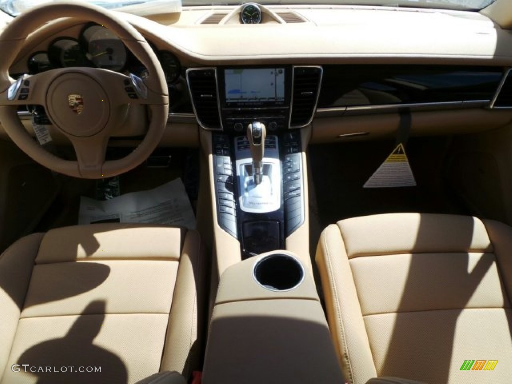 2014 Porsche Panamera S E-Hybrid Luxor Beige Dashboard Photo #91616073